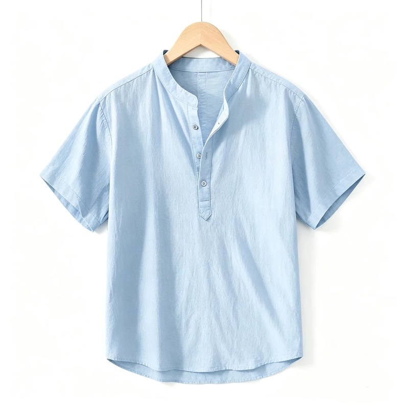 Men Cotton Linen Short-Sleeve  - Linen Shirt Summer ulasan dan harga