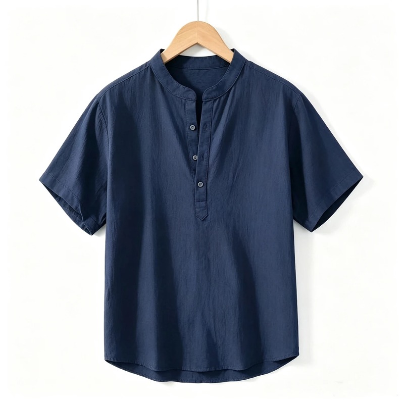Men Cotton Linen Short-Sleeve  - Linen Shirt Summer ulasan dan harga