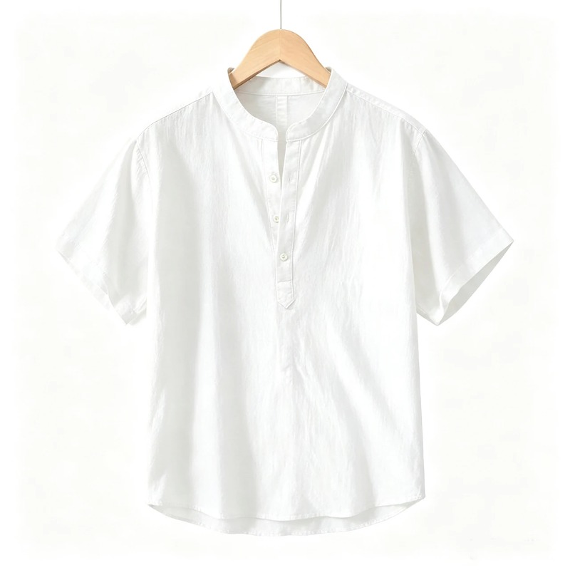 Men Cotton Linen Short-Sleeve  - Linen Shirt Summer ulasan dan harga