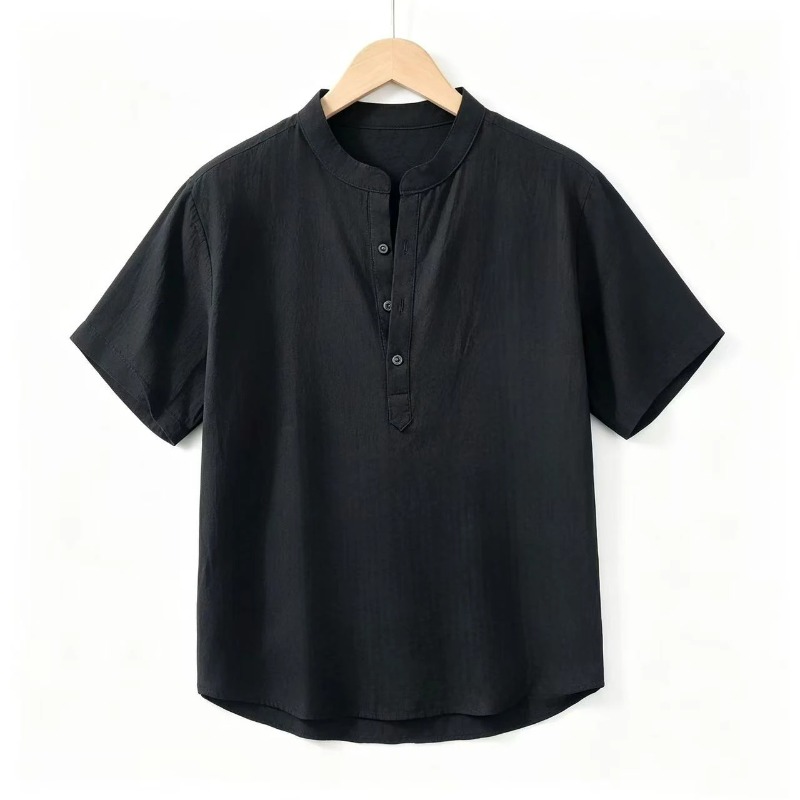 Men Cotton Linen Short-Sleeve  - Linen Shirt Summer ulasan dan harga