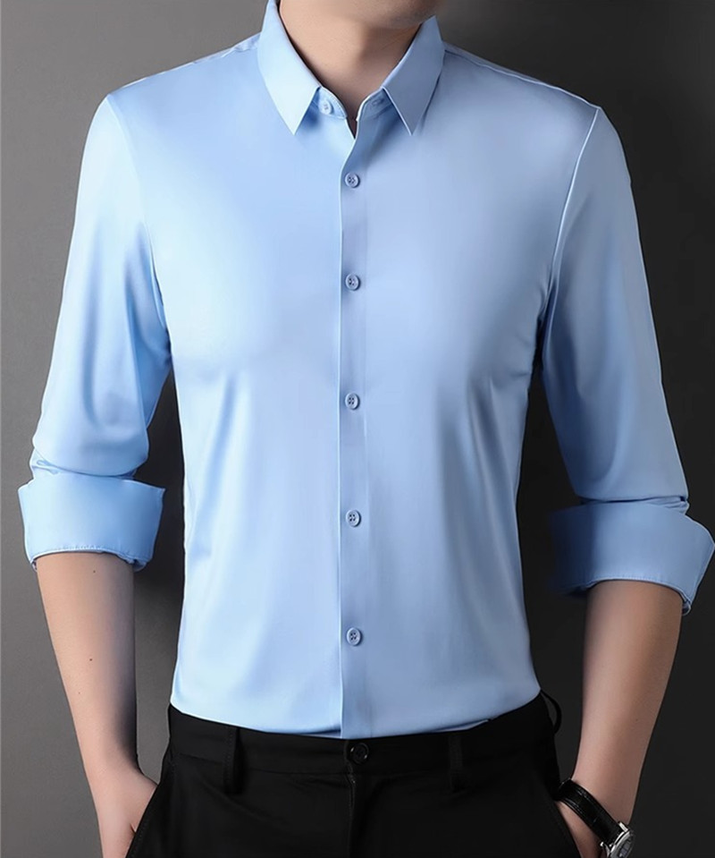 High Elasticity Men's Dress Sh - Dress Shirt Non-Iron ulasan dan harga