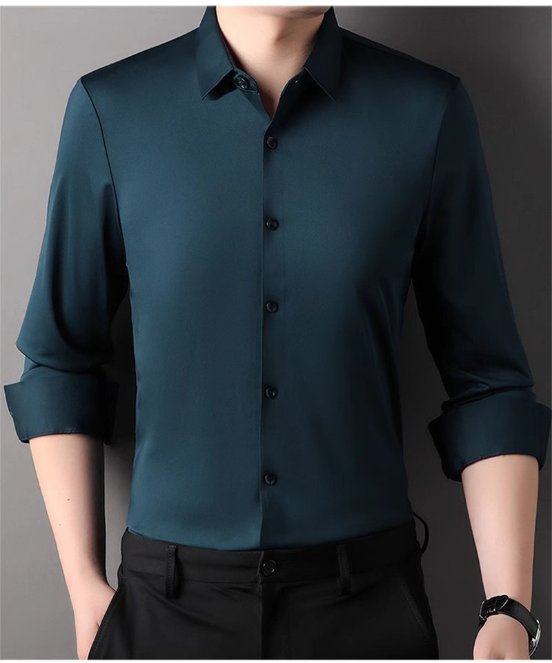High Elasticity Men's Dress Sh - Dress Shirt Non-Iron ulasan dan harga