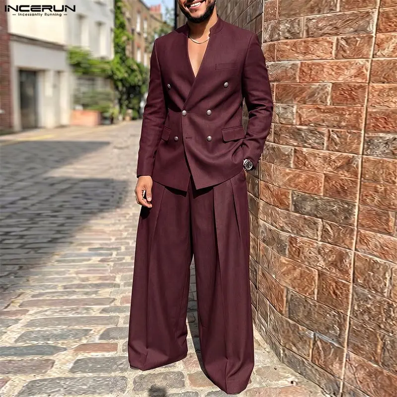 INCERUN Men's Sets Solid Color - Mens Fashion Blazer ulasan dan harga