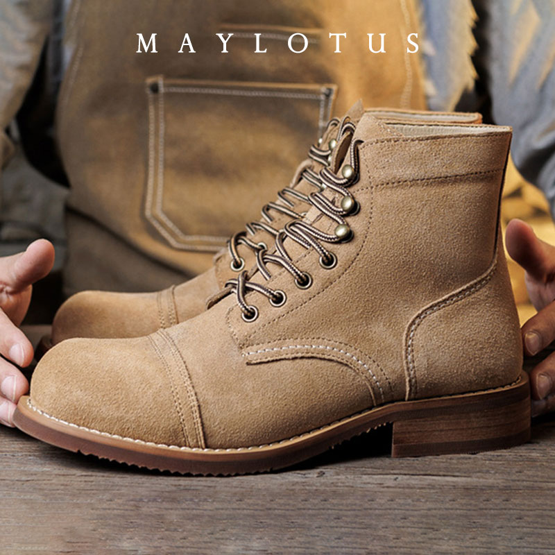 Suede Boot Goodyear-Welted Mot - Fashion Men'S Boots ulasan dan harga