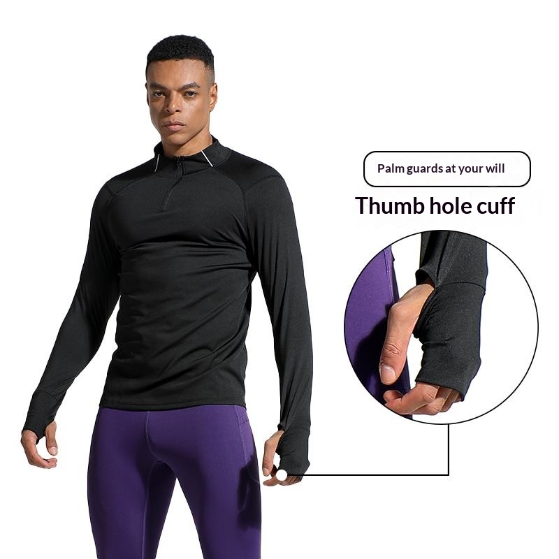 Men's Finger Hole Design Fall  - Compression Shirt Workout ulasan dan harga