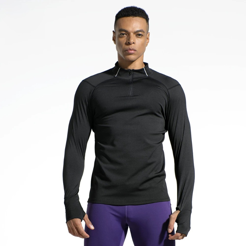 Men's Finger Hole Design Fall  - Compression Shirt Workout ulasan dan harga