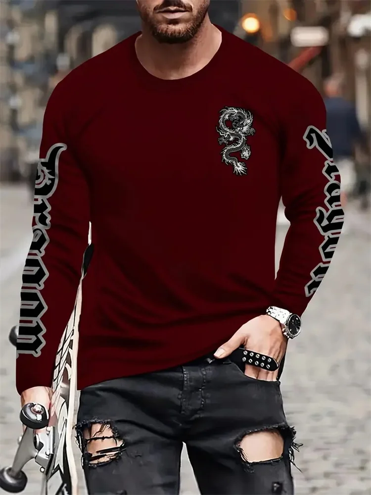 Simple Longteng Print Autumn F - Men'S Spring Fashion ulasan dan harga