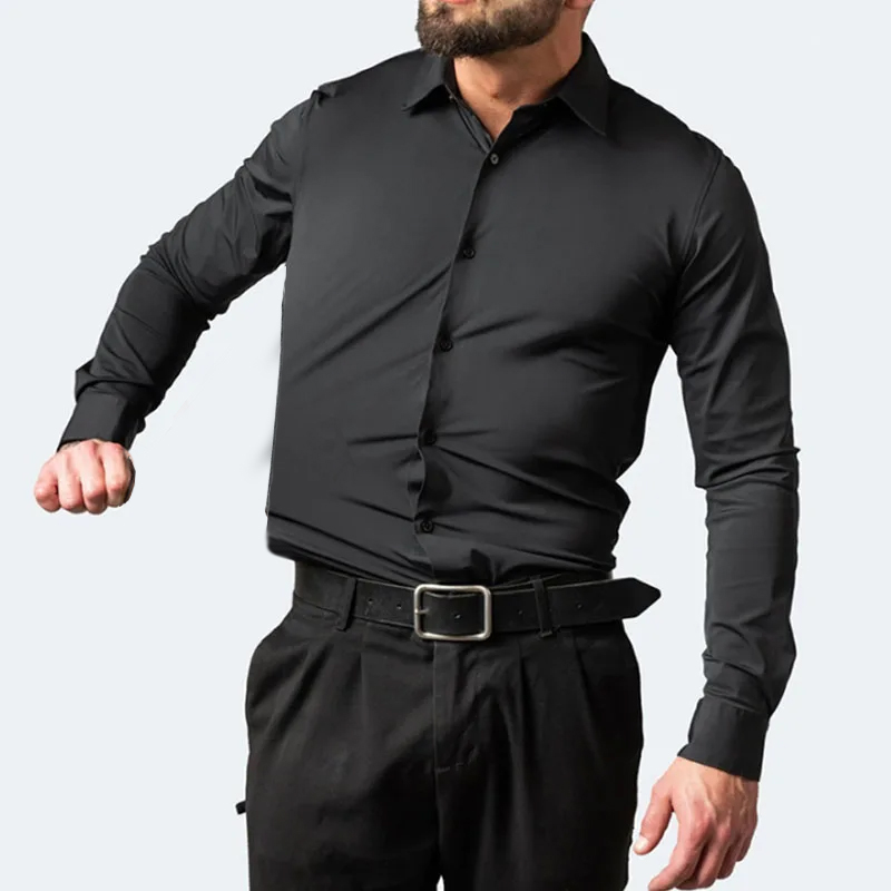 Slight Elasticity Men's Long-s - Dress Shirt Non-Iron ulasan dan harga