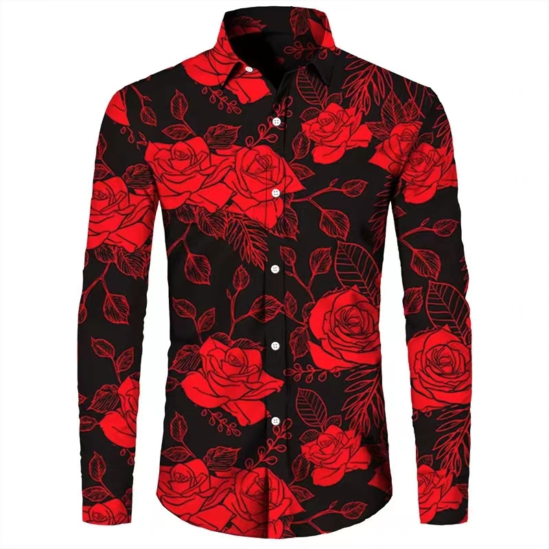 Fashion Flowers 3D Print Men's - Men'S Spring Fashion ulasan dan harga