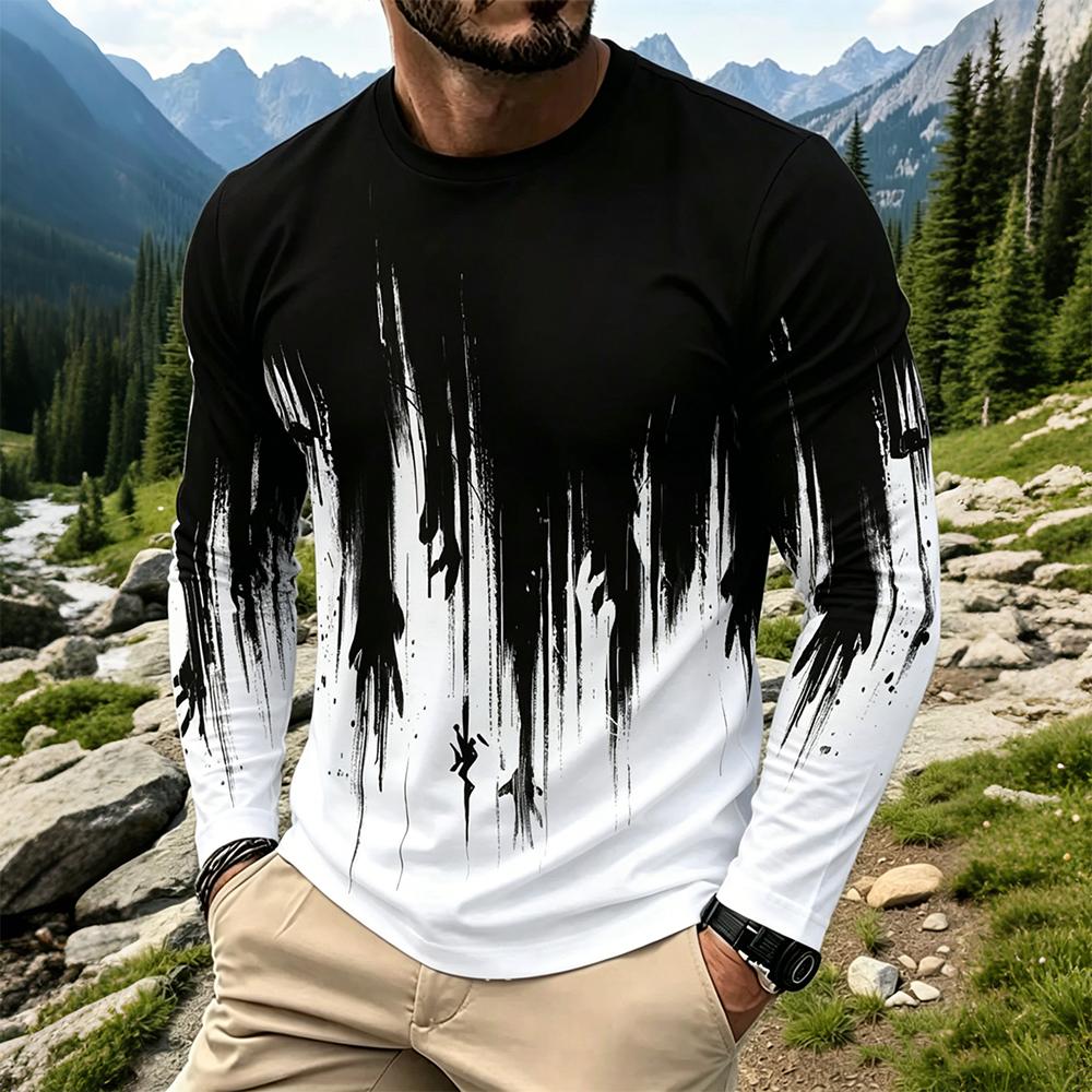 Men's Gradient Ink Splash Long - Men'S Spring Fashion ulasan dan harga