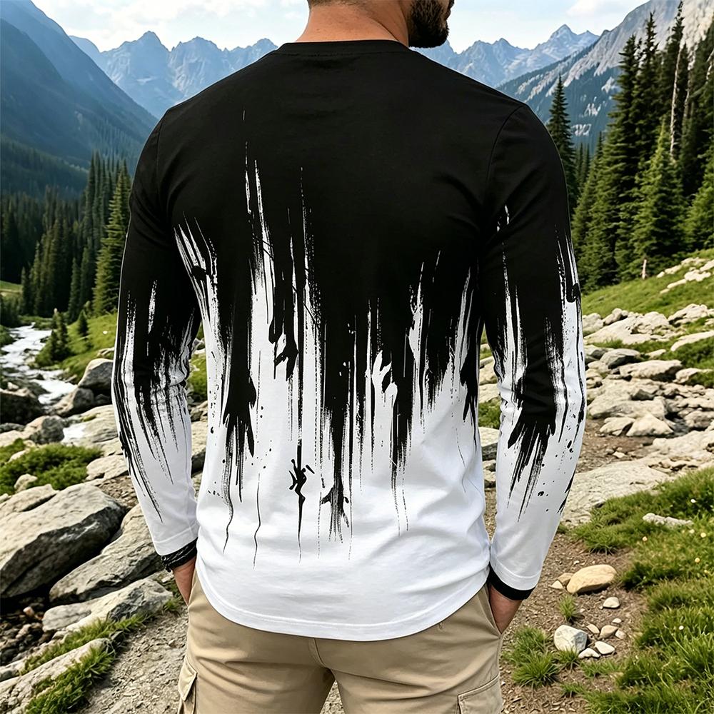 Men's Gradient Ink Splash Long - Men'S Spring Fashion ulasan dan harga