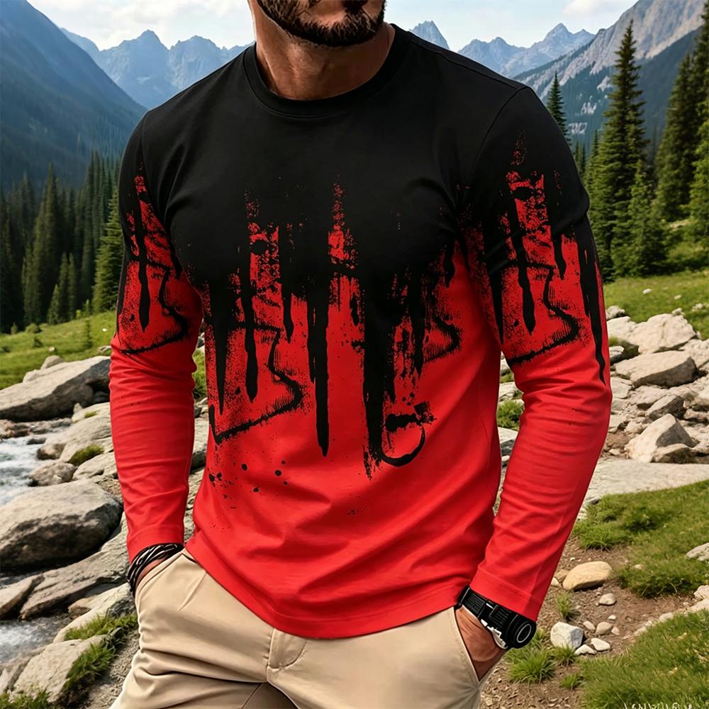 Men's Gradient Ink Splash Long - Men'S Spring Fashion ulasan dan harga